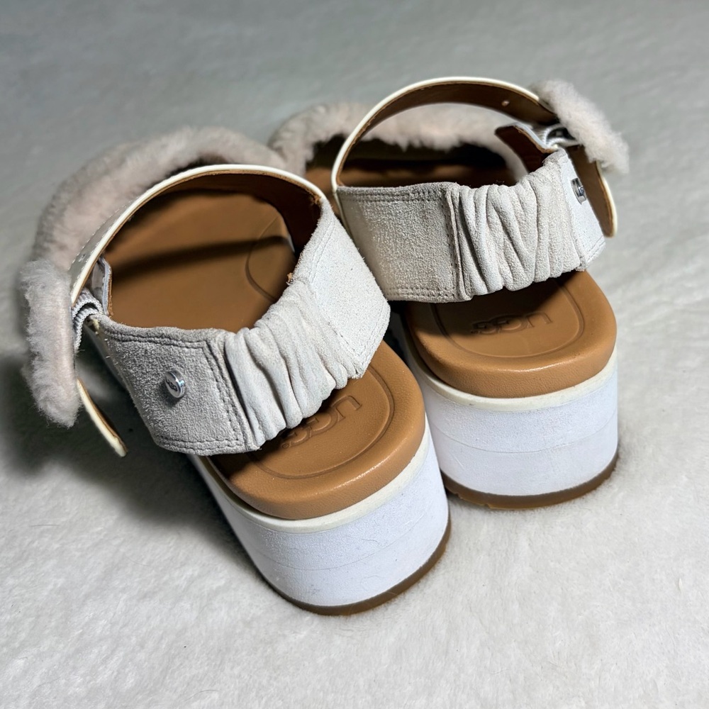 UGG Women's White and Cream Platform Sandals - Picture 6 of 9